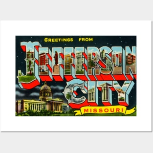 Greetings from Jefferson City, Missouri - Vintage Large Letter Postcard Posters and Art